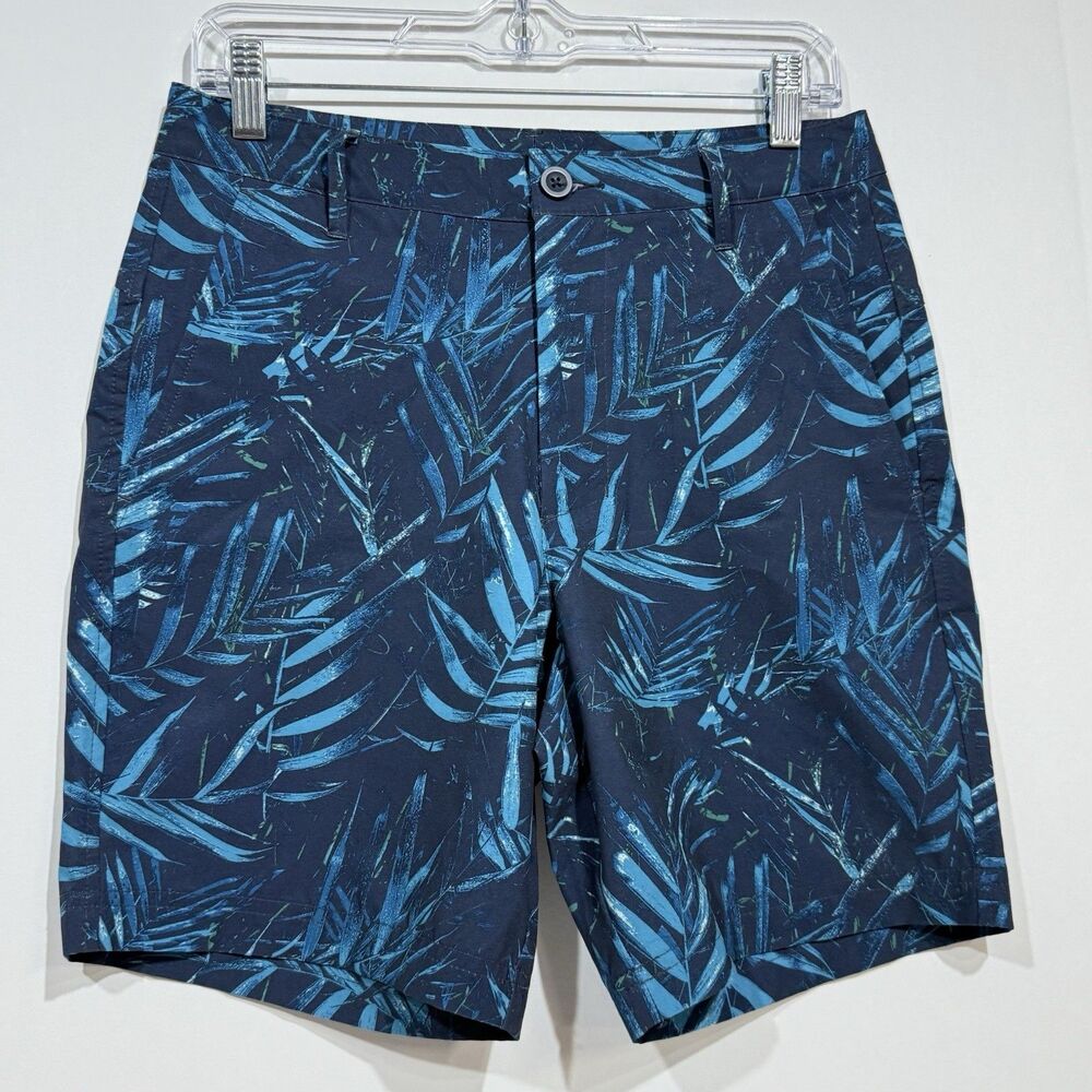 All In Motion Hybrid Shorts Mens Small Inner Drawstring Blue Tropical Print